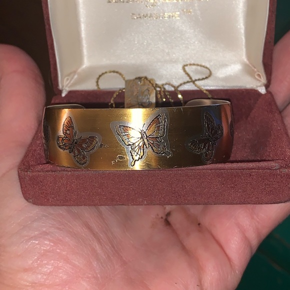 Vintage Reed & Barton Damascene Butterly Bracelet and Necklace - Picture 2 of 9